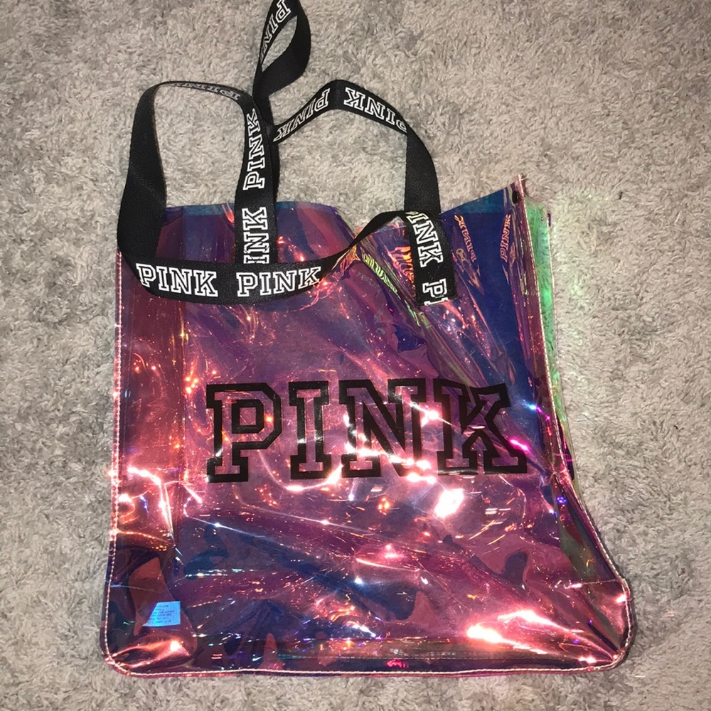 Victoria’s Secret PINK holographic tote bag